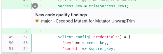 GitHub Annotation Escaped Mutant